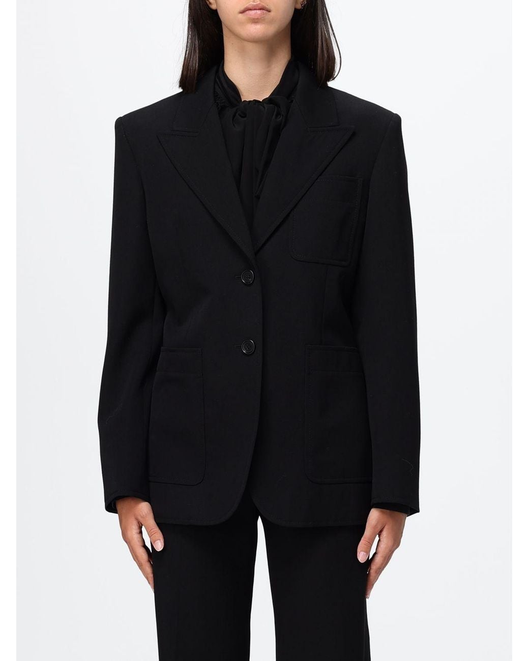 Chloé Black ChloÉ Single-Breasted Cropped Wool Blazer With Classic Lapels