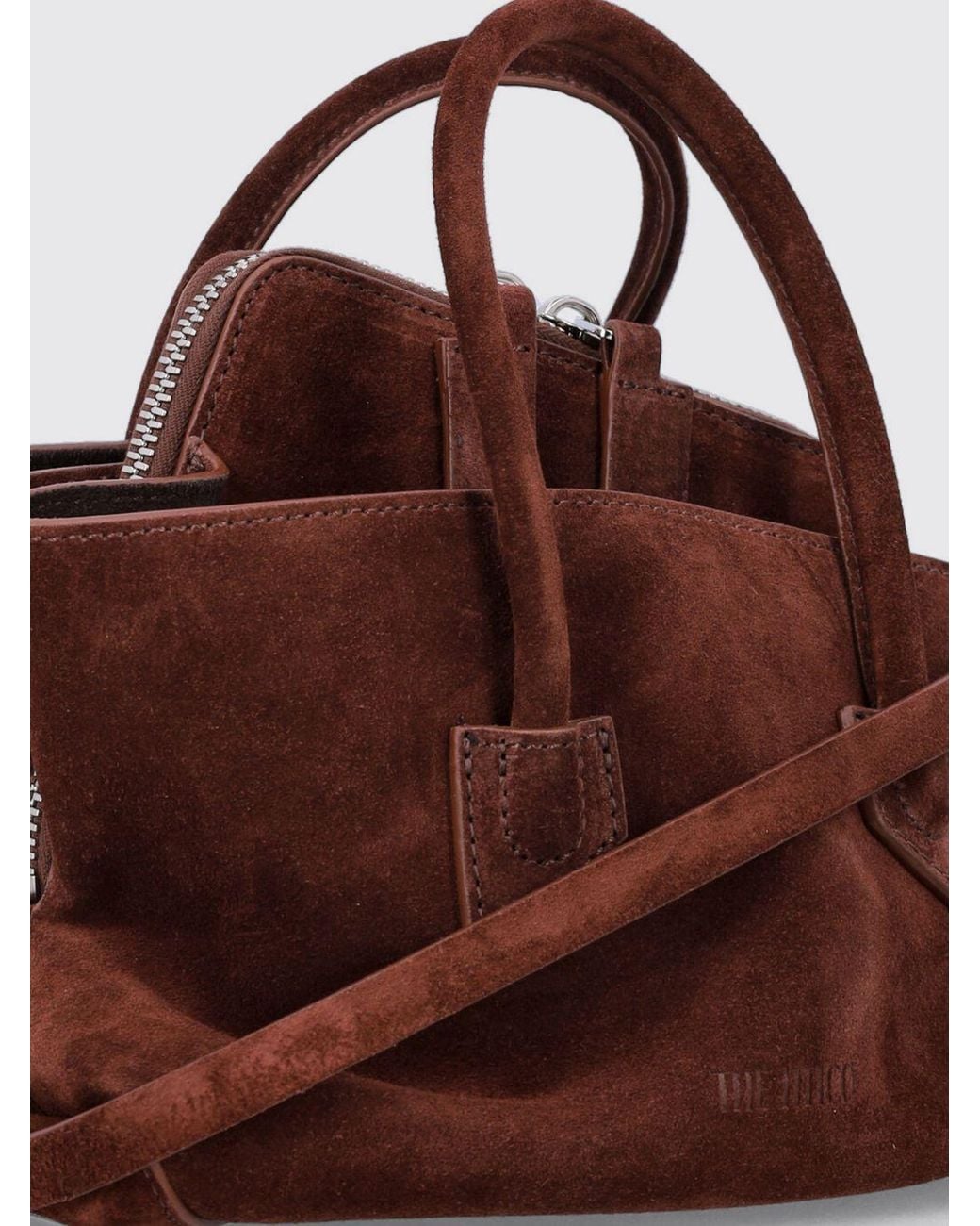 The Attico Brown La Passeggiata Suede Mini Handbag