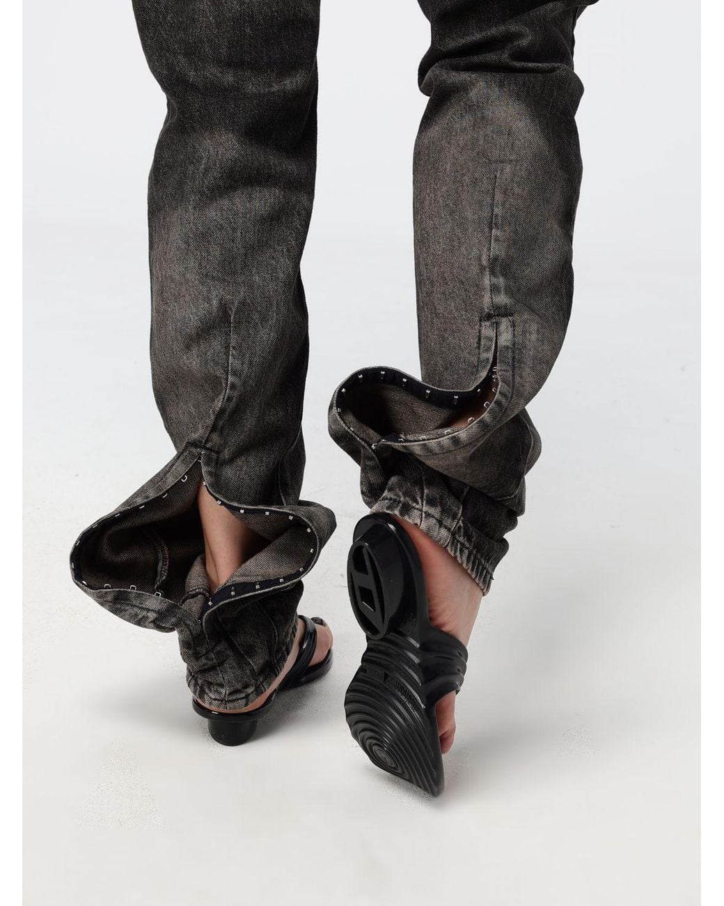 DIESEL Black D-Heel High-Waisted Straight Jeans