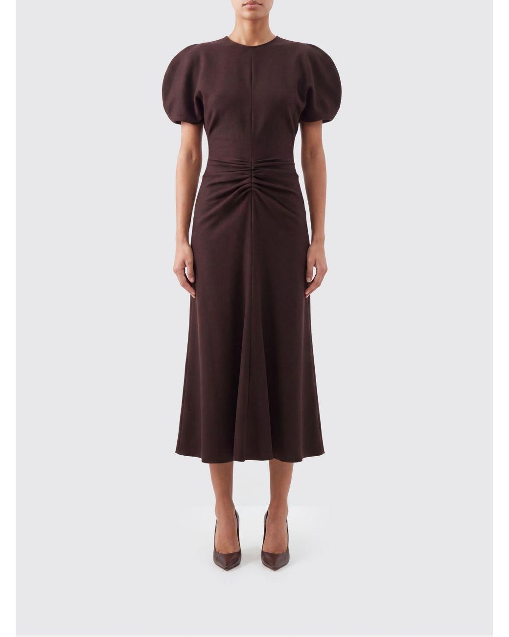 Victoria Beckham Red Bela Midi Dress