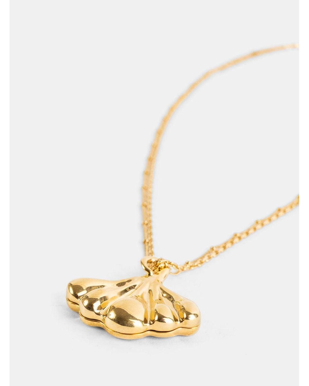 Chloé White ChloÉ Two-Colour Brass Necklace With Sliding Pendant And Engraved Logo