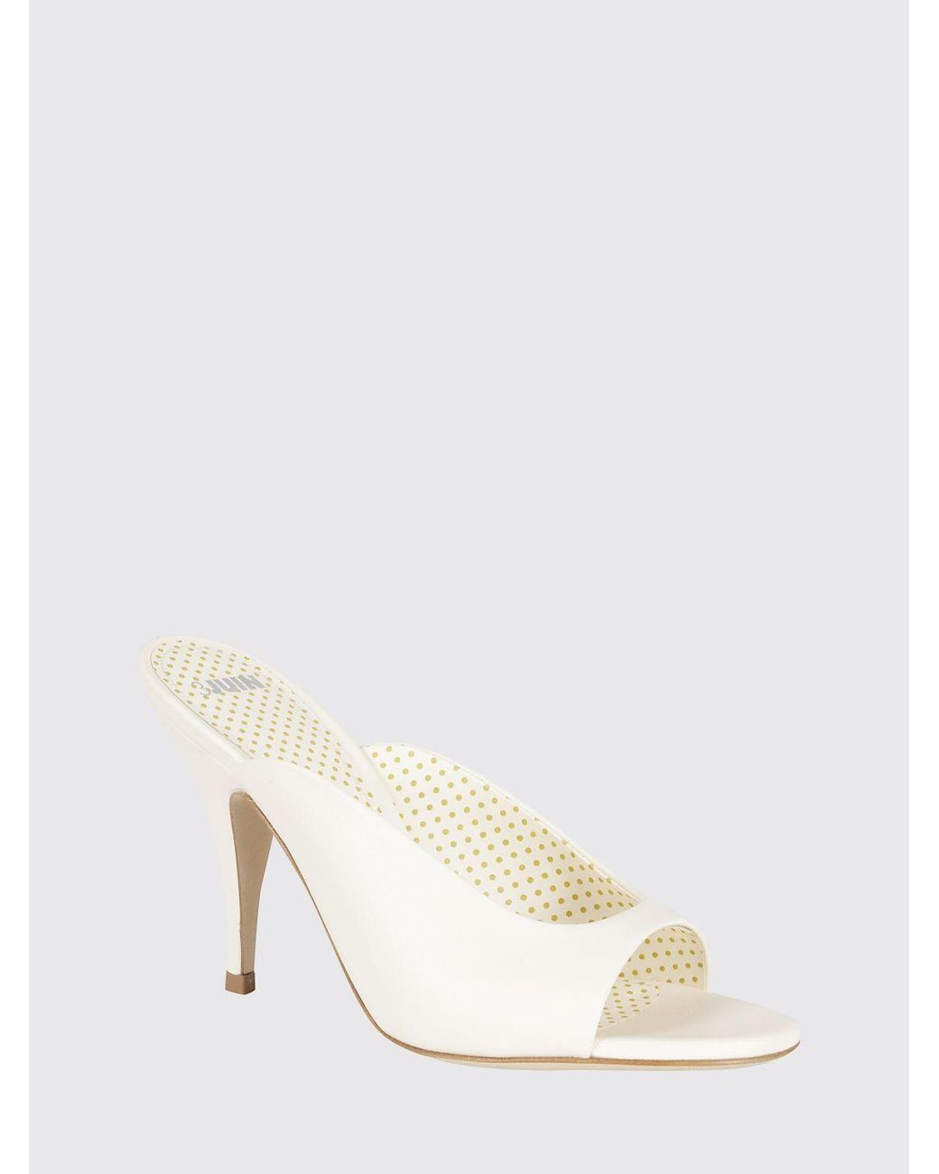 3Juin White Leather Mules