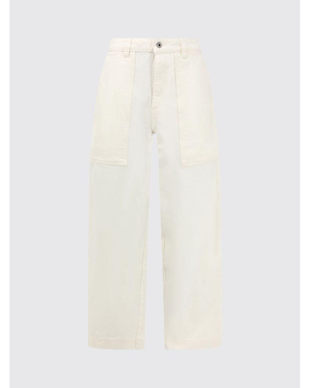 Soeur White Mid-Rise Straight-Leg Pure Cotton Trousers