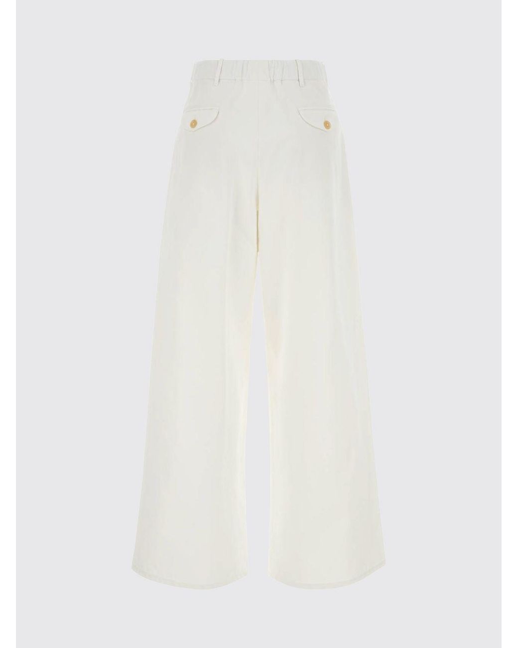 Jil Sander White High-Waisted Pleated Wide-Leg Cotton Shorts