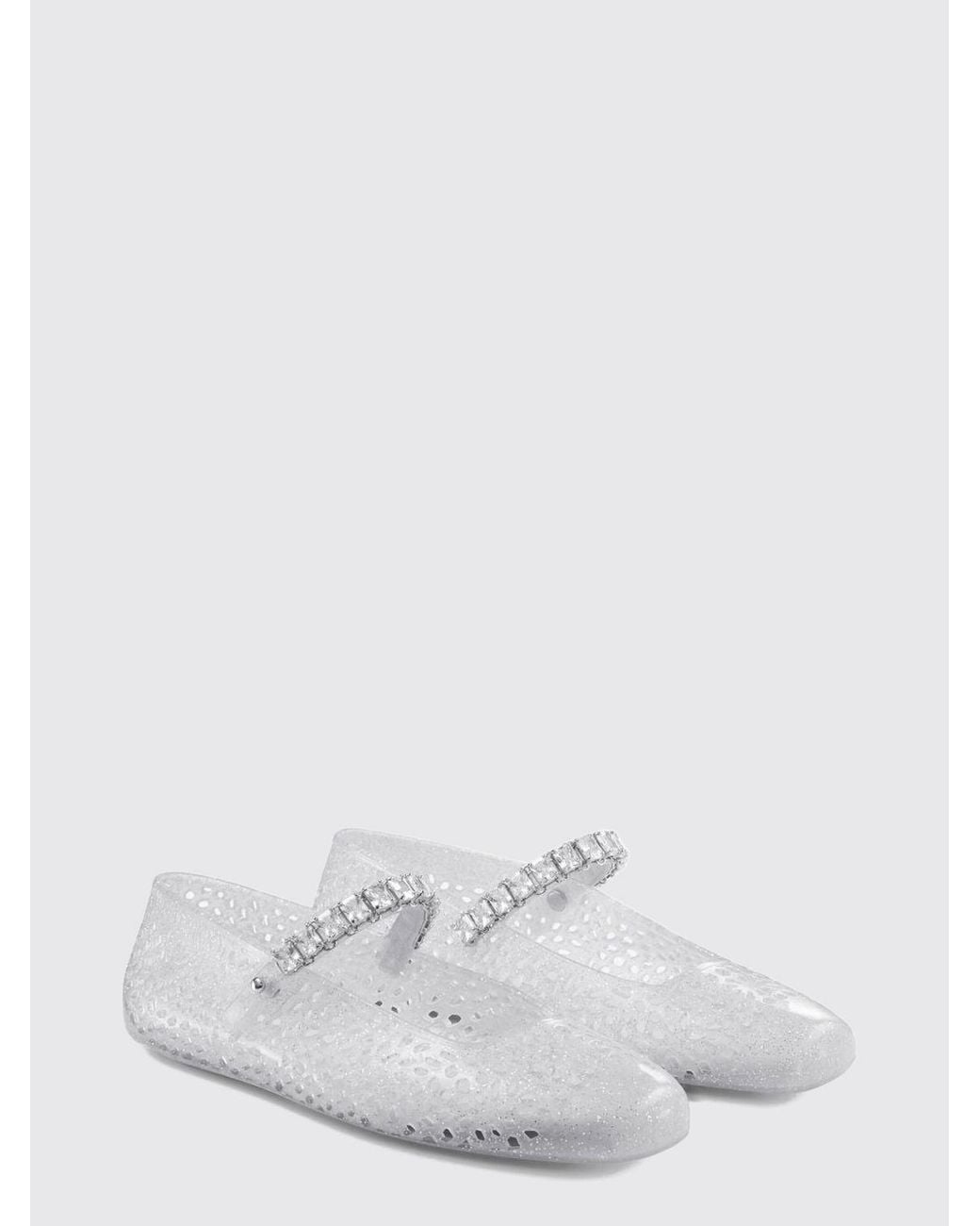 Jimmy Choo White The Jelly Mary Jane Flats