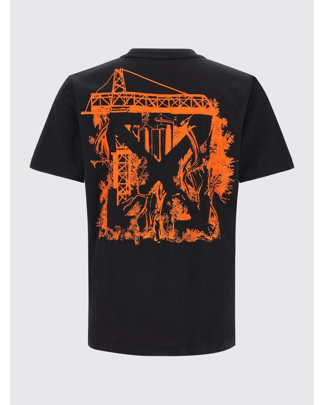 Off-White c/o Virgil Abloh Black Cotton T-Shirt With Graphic Print And Arrow Logo for men
