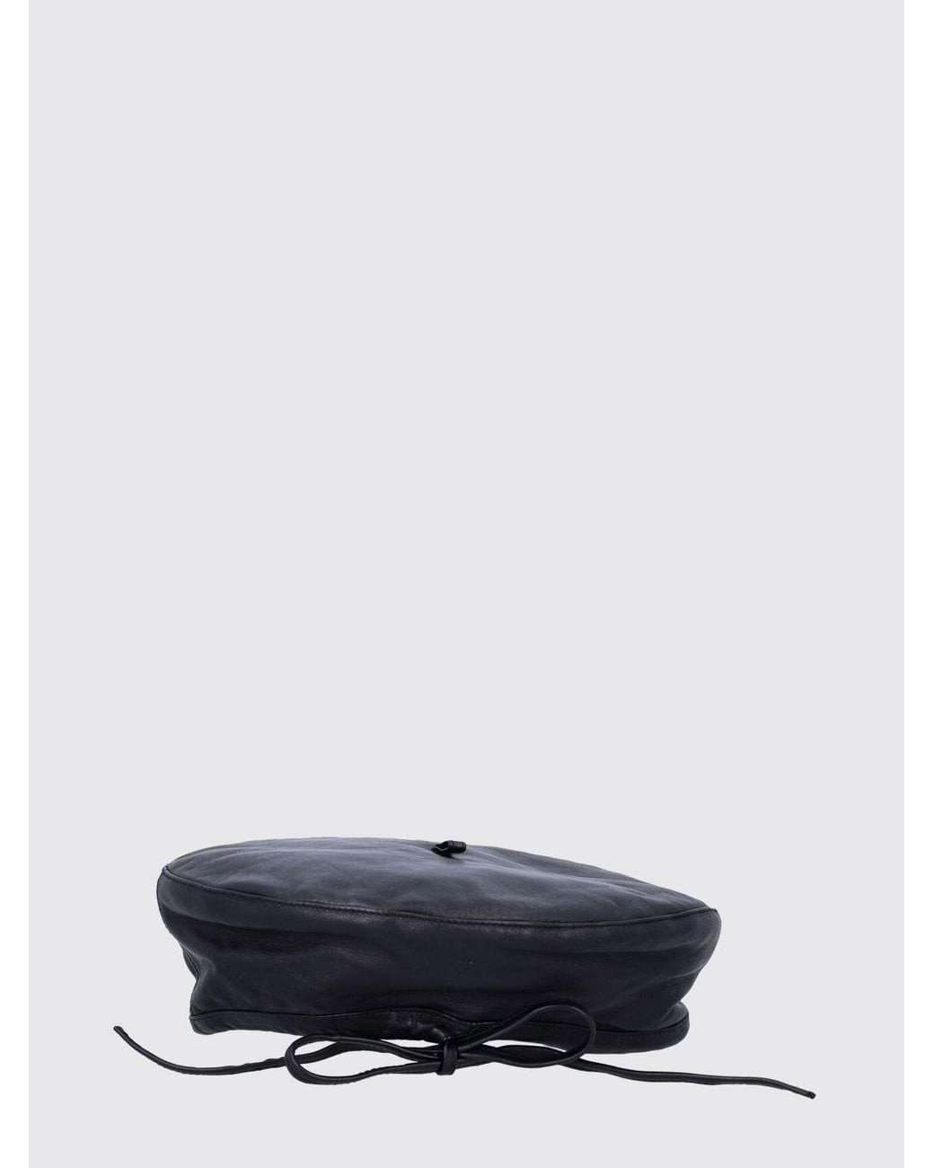 THE GARMENT Blue Classic Leather Beret With A Straight Hem