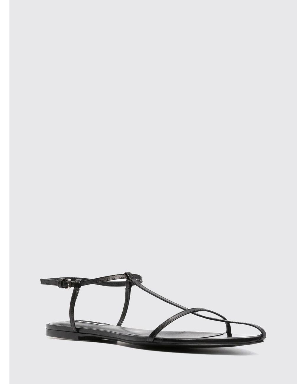 Jil Sander White Cage Ankle-Strap Calfskin Leather Heeled Sandals