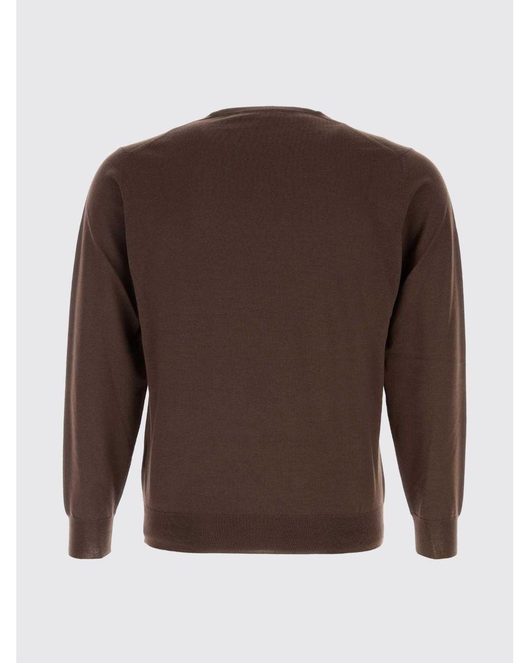 Fedeli Brown Crew-Neck Jumper for men