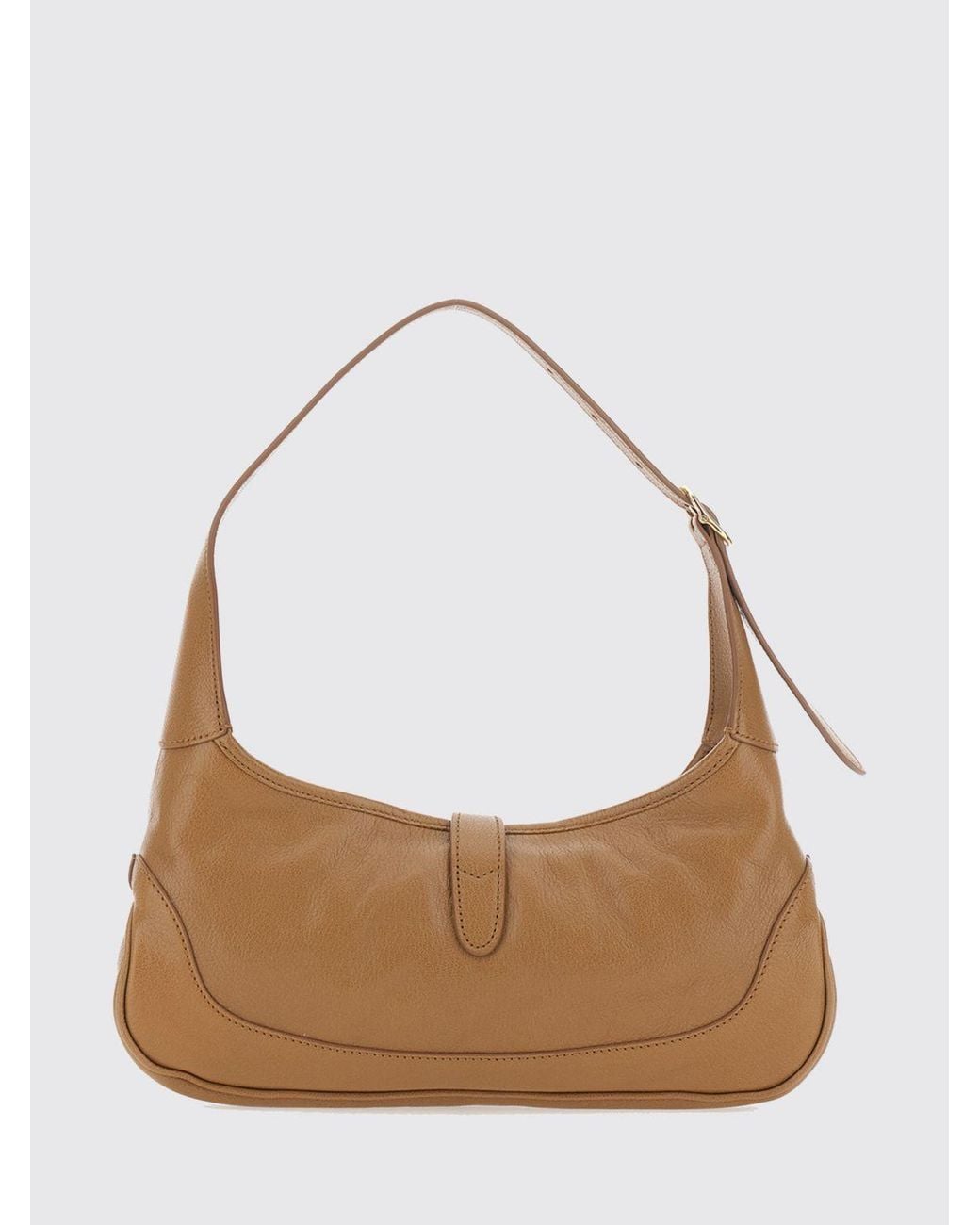 Gucci White Jackie Slim Nappa Leather Shoulder Bag With Clasp Closure