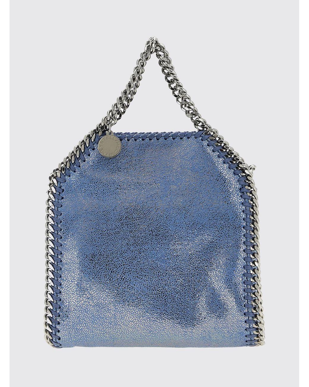 Stella McCartney Blue Falabella Mini Tote Bag With Chain Trims