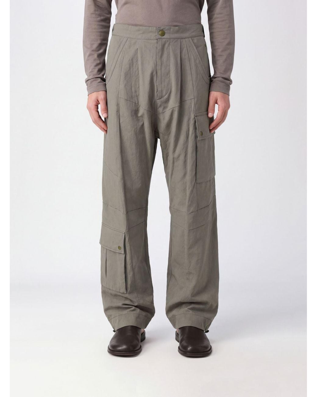 Vivienne Westwood Gray Wide-Leg Cotton Cargo Trousers With Embroidered Orb Logo for men