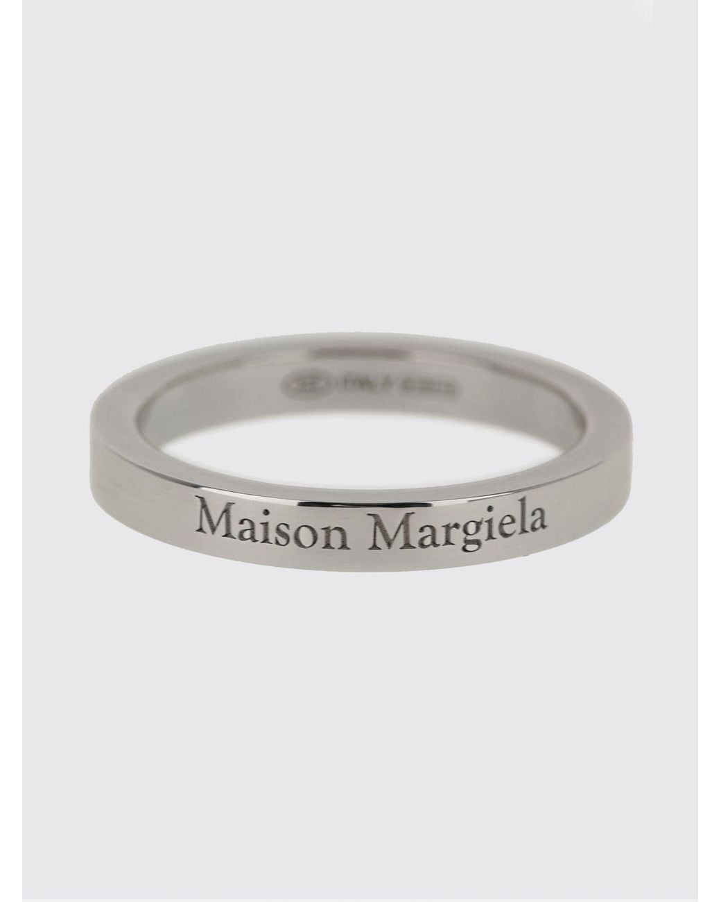 Maison Margiela Gray Engraved Logo Band Ring for men