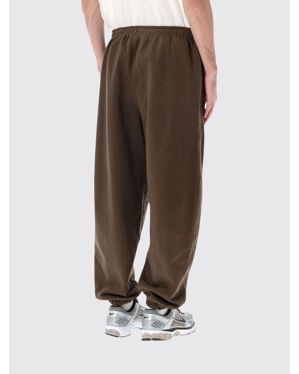 Nike Brown Solo Swoosh Cotton Blend Trousers for men