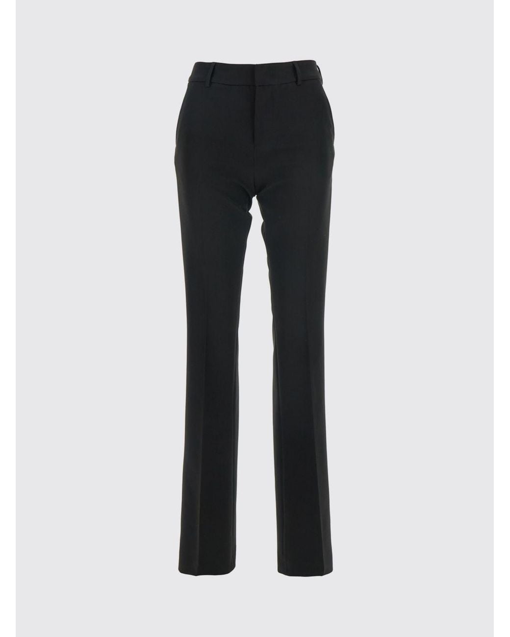 PT Torino Black Mid-Rise Wool Skinny Tailored Trousers