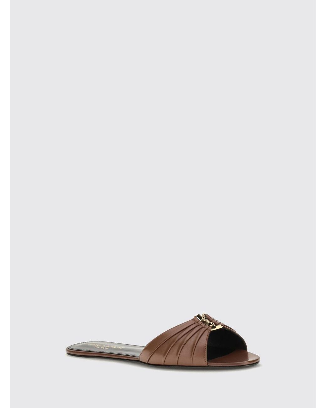Saint Laurent Brown Babylone Flat Sandals