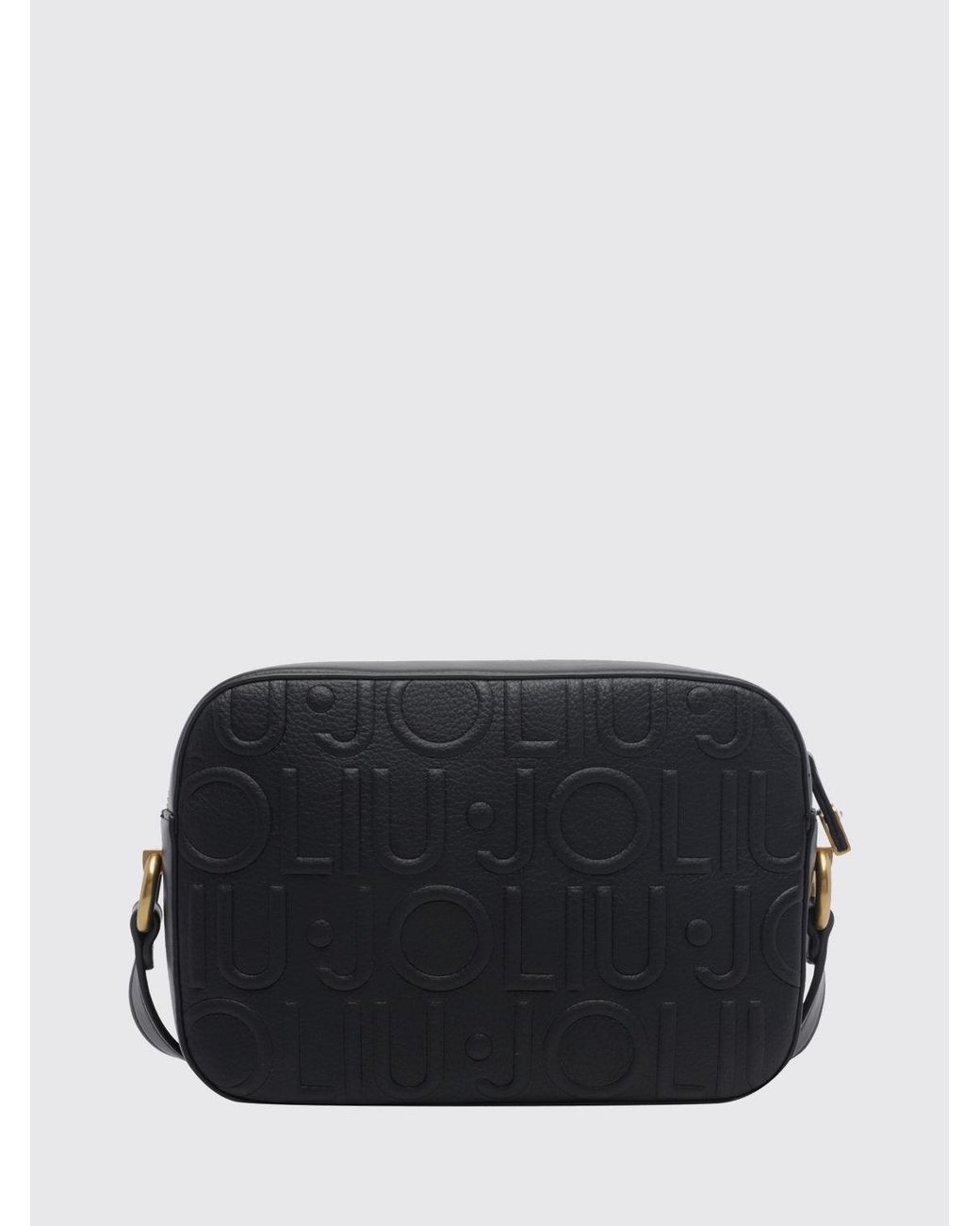 Liu Jo Black Mini Faux Leather Camera Bag With Embossed Monogram Logo