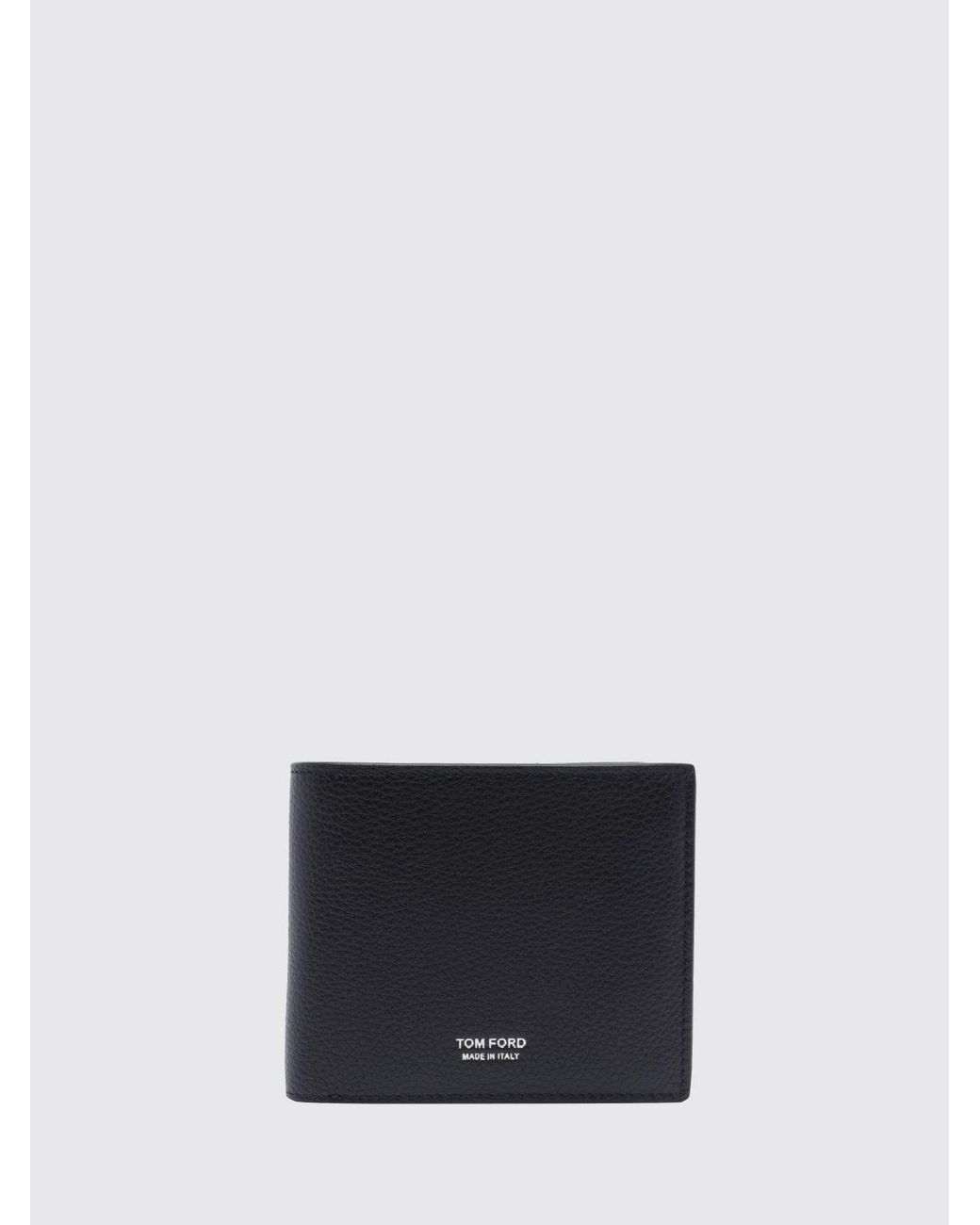 Tom Ford White Bifold Calf Leather Wallet With Bill Compartment And Logo for men
