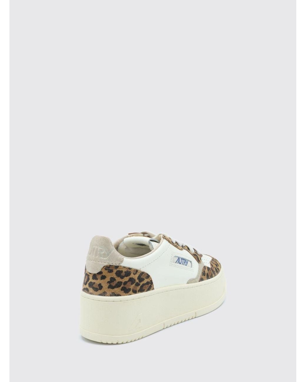 Autry Natural Medalist Platform Low Animal-Print Pony Hair And Leather Platform Trainers