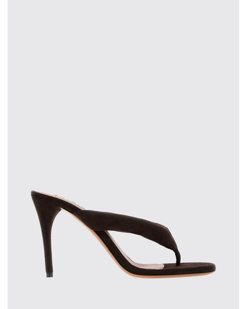 Alaïa Brown Suede Thong Mule Sandals With Stiletto Heel