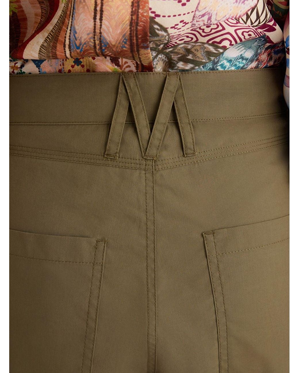 Momoní Natural Momon&Igrave High-Waisted Cropped Cotton Pants With Slash Pockets