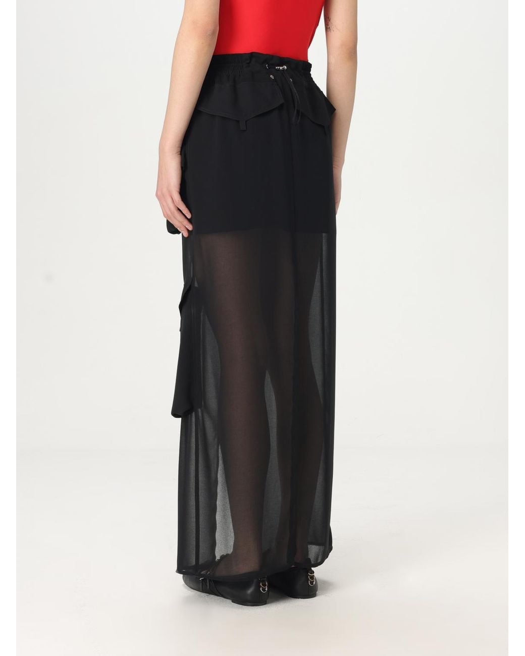 Pinko Layered Sheer Maxi Skirt With Pockets in Black | Lyst UK