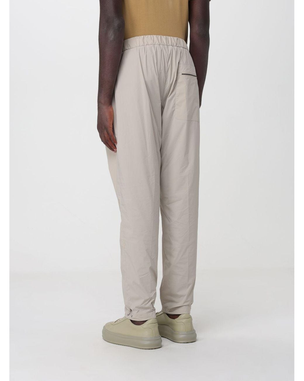 Herno Natural Straight-Leg Technical Fabric Trousers With A Drawstring Waistband for men