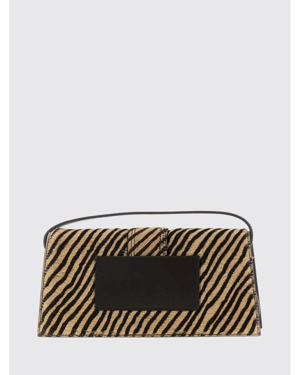 Jacquemus Gray Le Bambino Long Zebra-Print Pony-Effect Leather Shoulder Bag