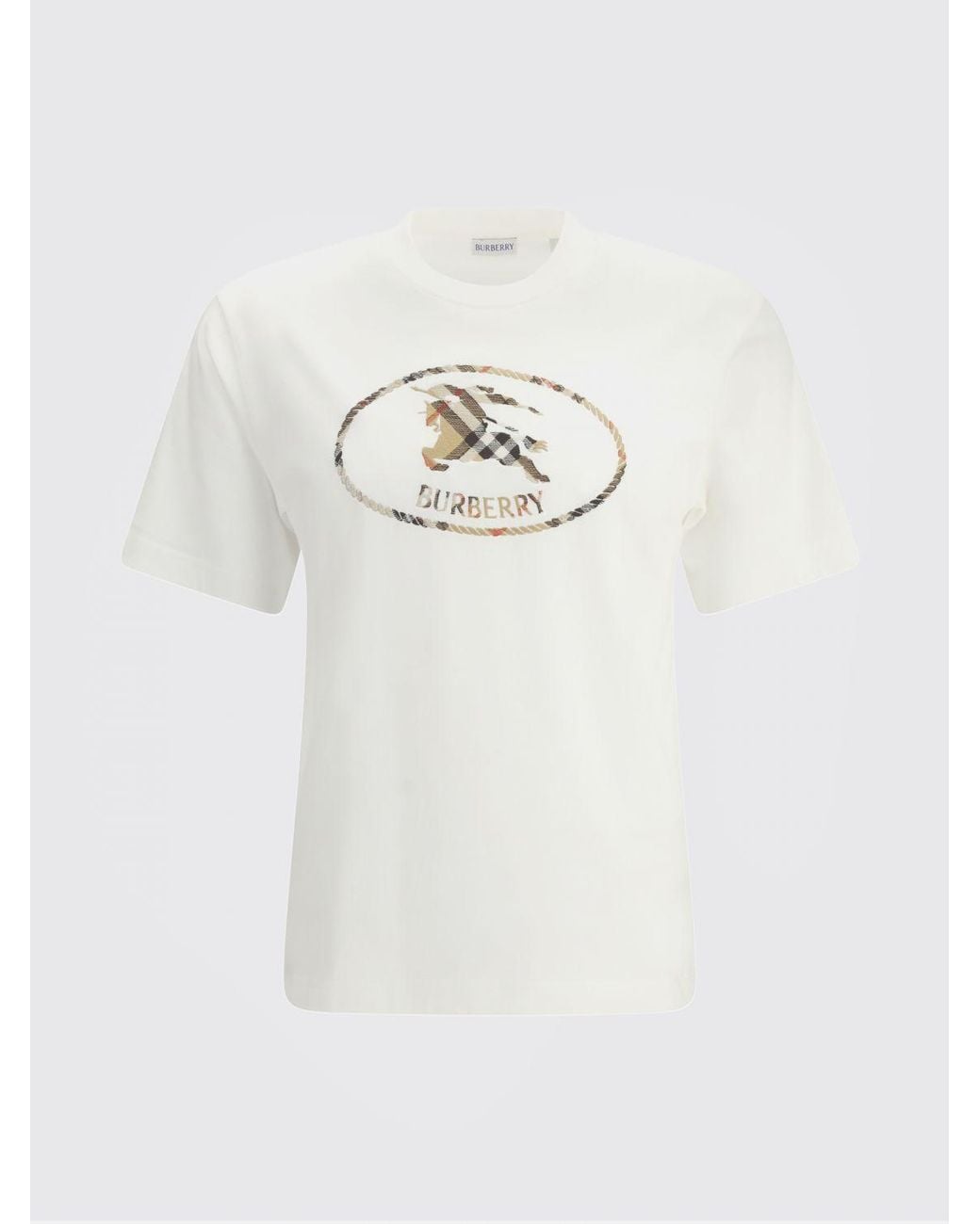 Burberry White Cotton T-Shirt With Logo for men