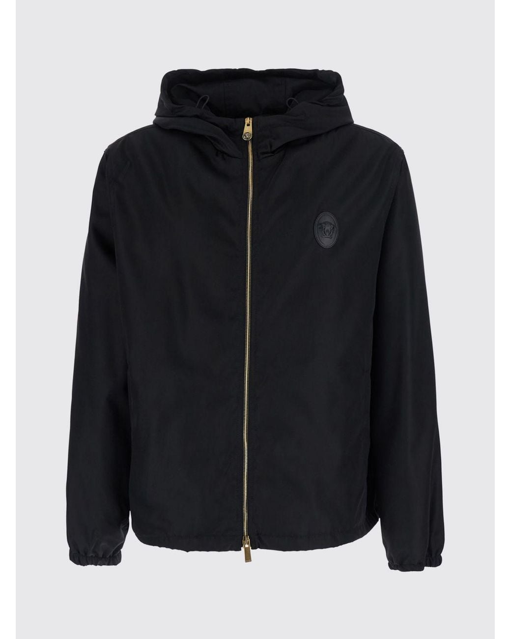 Versace Blue Hooded Silk And Cotton-Blend Short Windbreaker Jacket for men