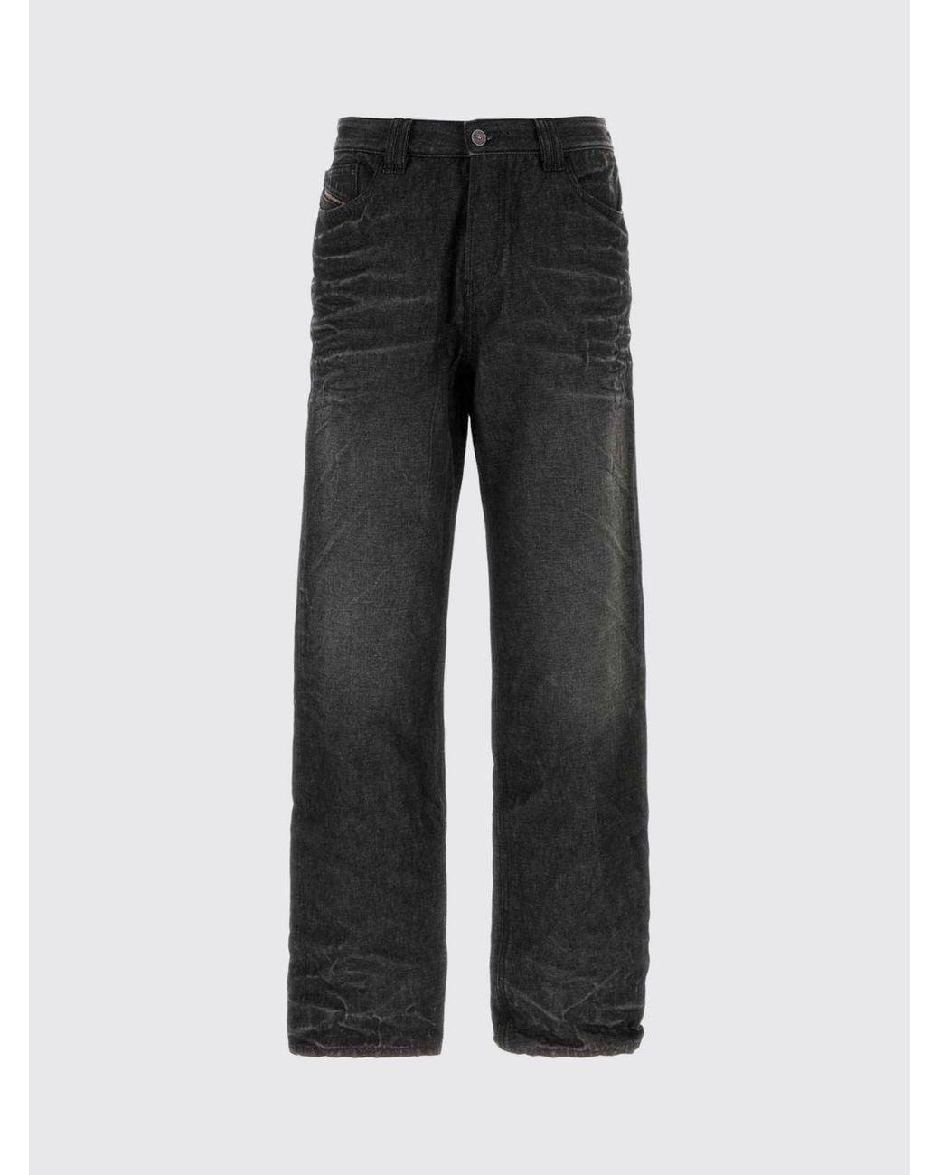 DIESEL Black D-Voeed Wide-Leg Mid-Rise Stretch Denim Jeans for men