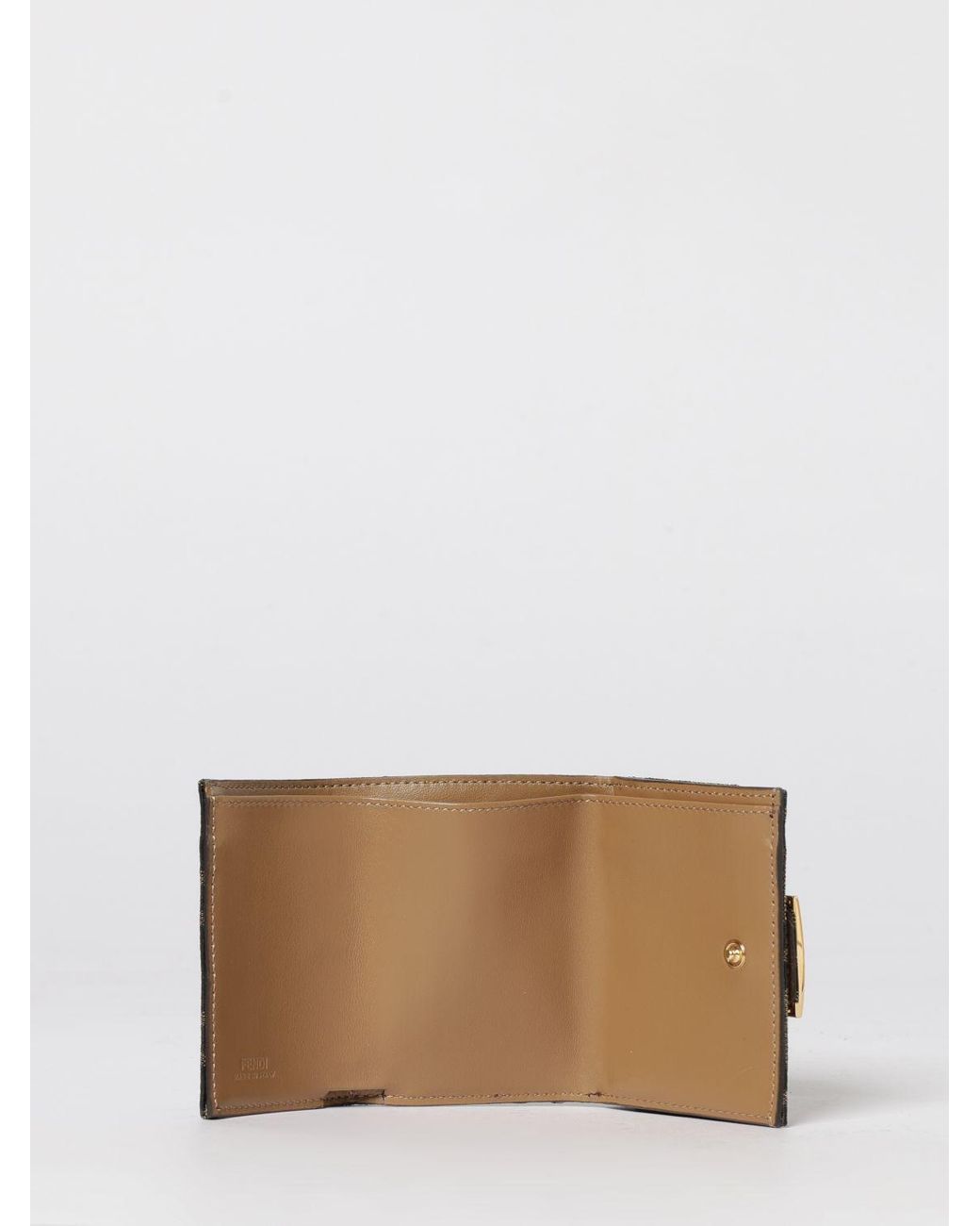 Fendi Gray Micro Trifold Baguette Wallet
