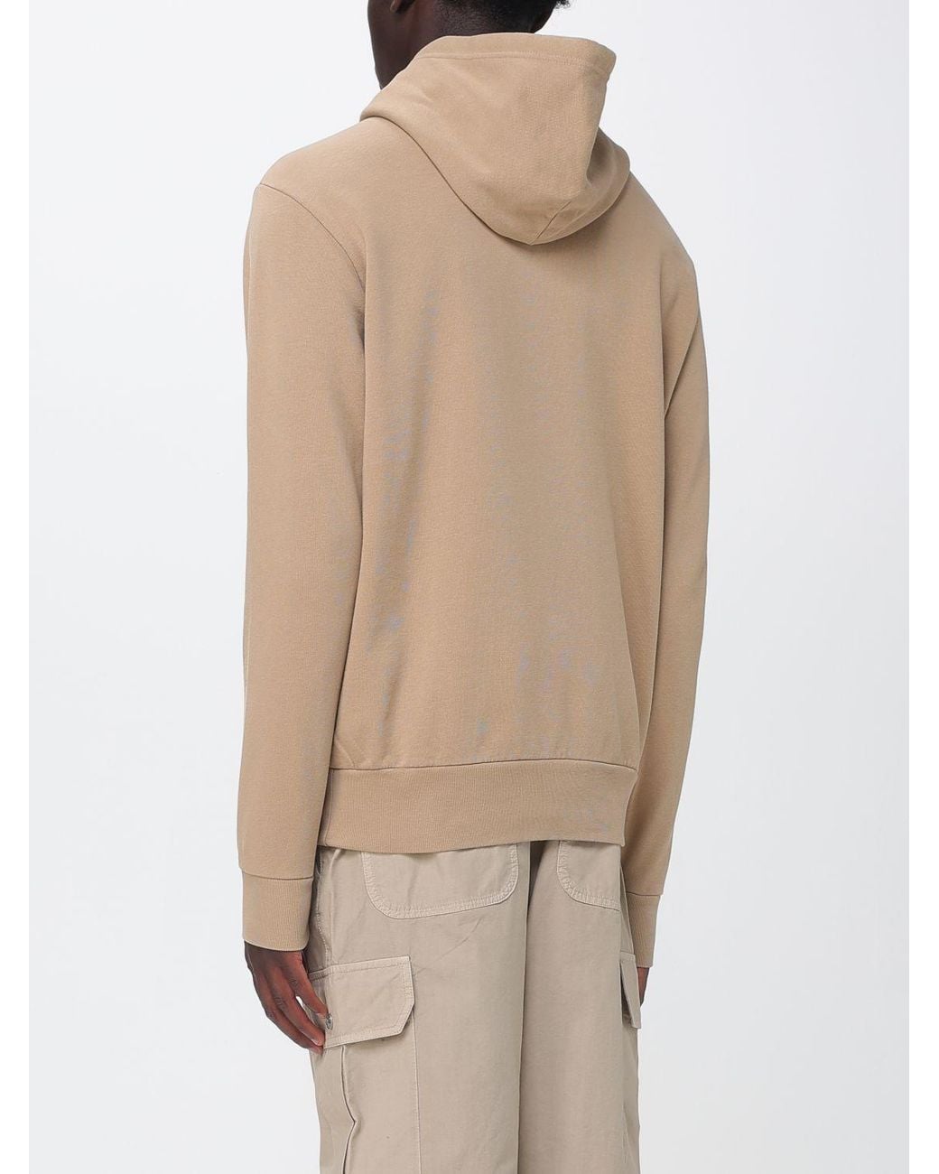 Polo Ralph Lauren Natural Embroidered Logo Cotton Hoodie With Drawstring And Kangaroo Pocket for men