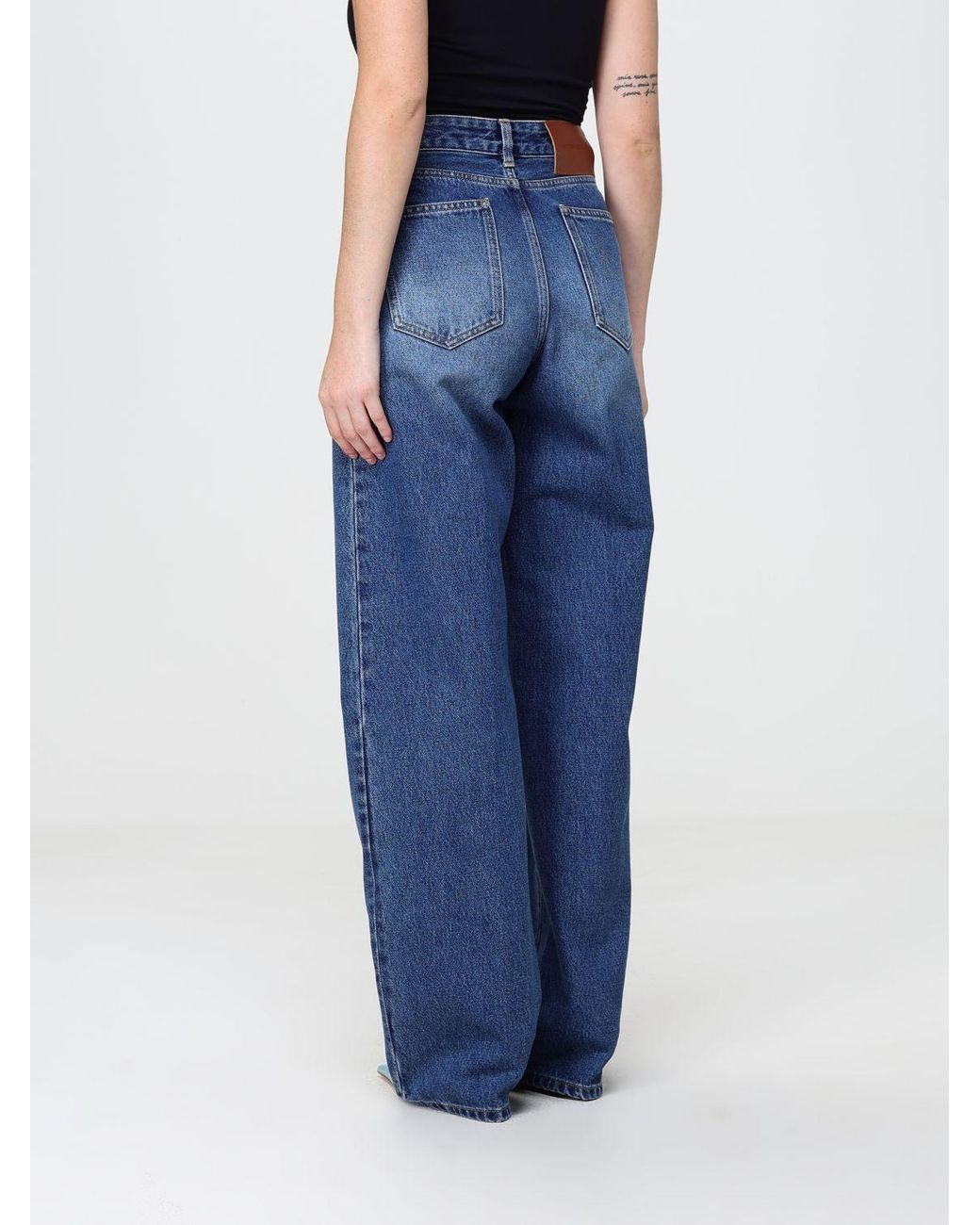 Victoria Beckham Blue High-Waisted Wide-Leg Jeans