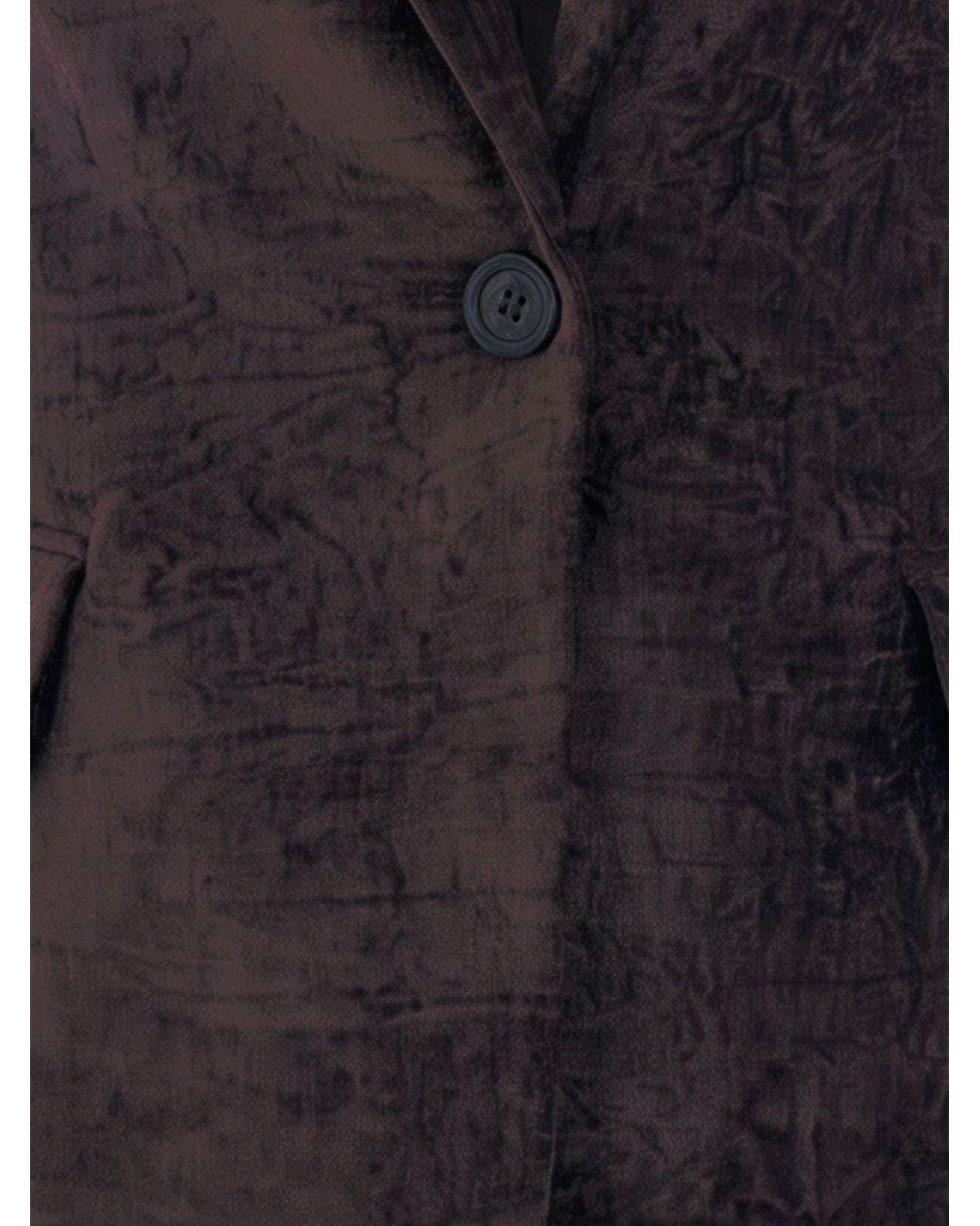 Liu Jo Blue Single-Breasted Velvet Blazer With Peak Lapels