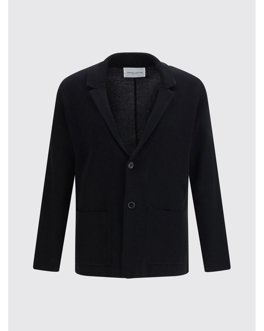 Roberto Collina Blue Single-Breasted Cotton Blazer for men