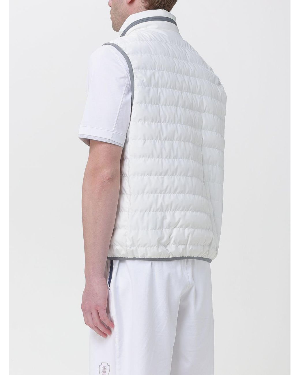 Chaleco De Plumas Con Logo Brunello Cucinelli de hombre de color White