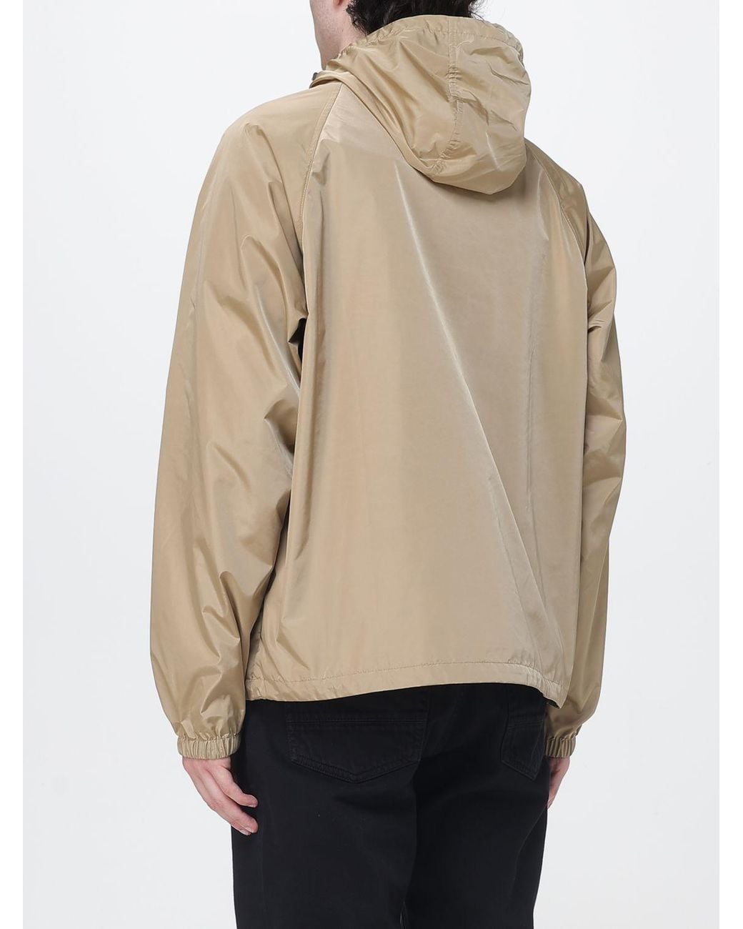 Burberry Natural Relaxed Fit Hooded Nylon Windbreaker With Ekd Logo for men