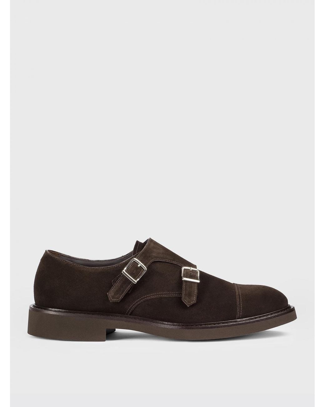 Doucal's Brown Suede Monk Strap for men