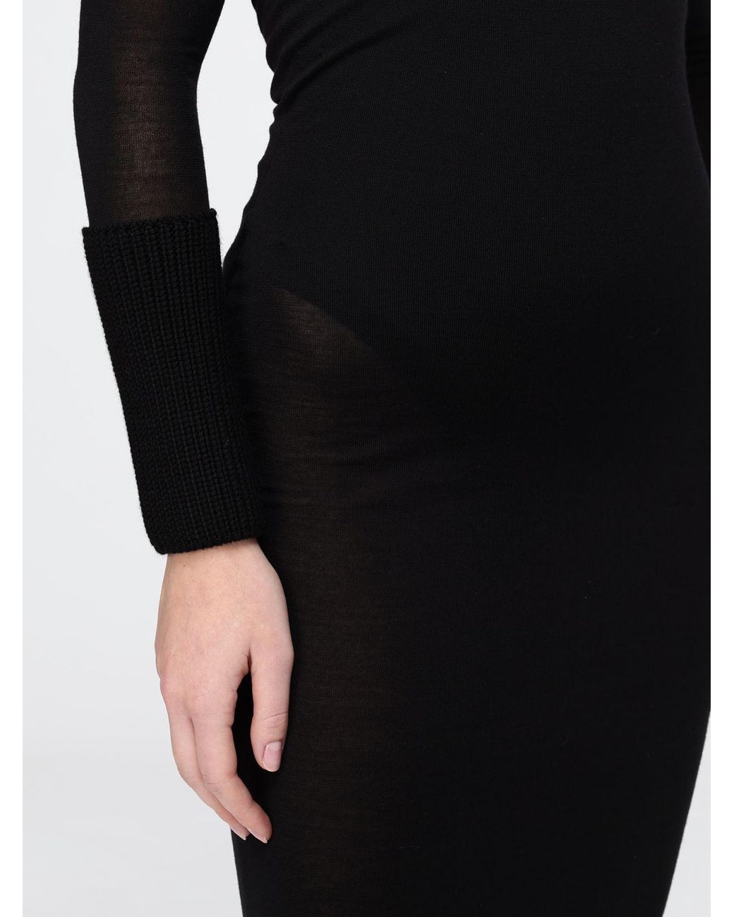 Alaïa Black Long Knit Sheath Dress