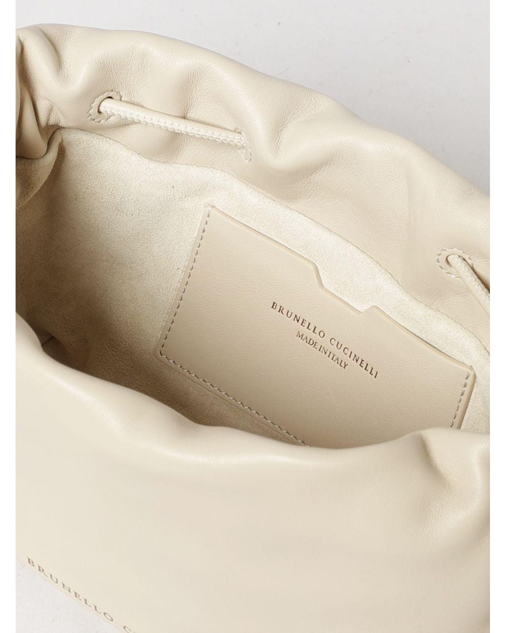 Borsa A Secchiello Mellow di Brunello Cucinelli in Natural