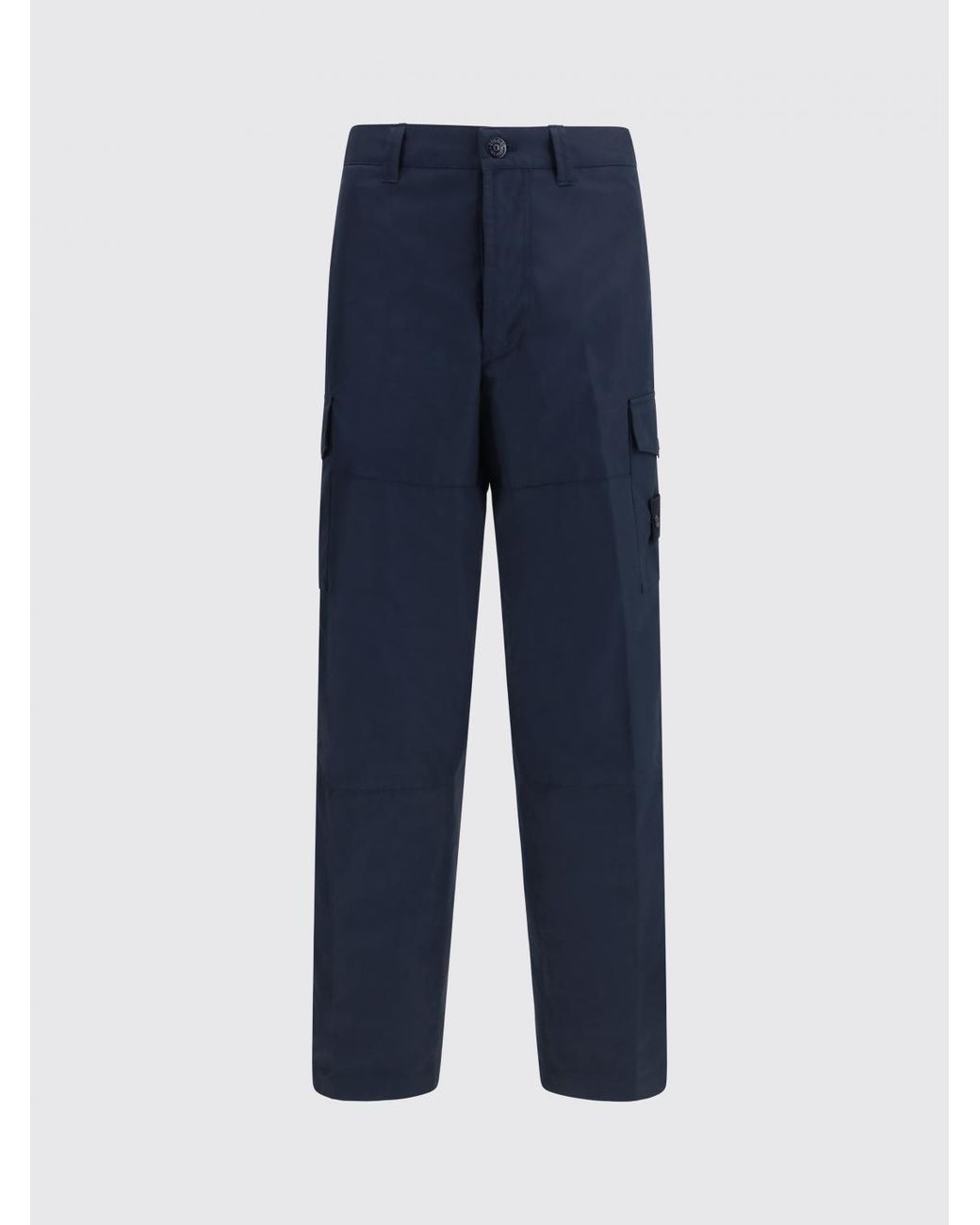 Stone Island Blue Stretch Cotton Cargo Pants for men