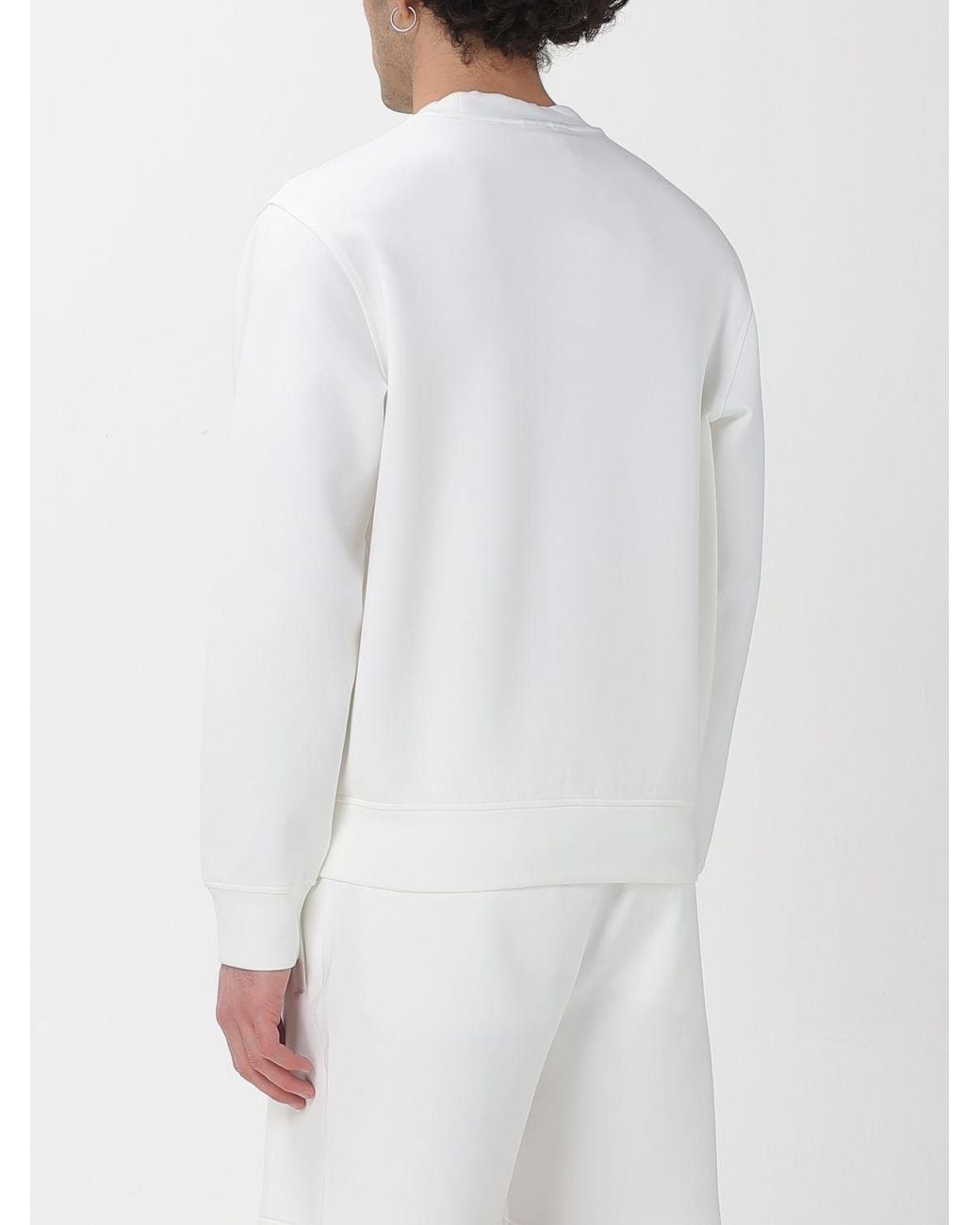 Emporio Armani White Crew Neck Sweatshirt With Logo for men