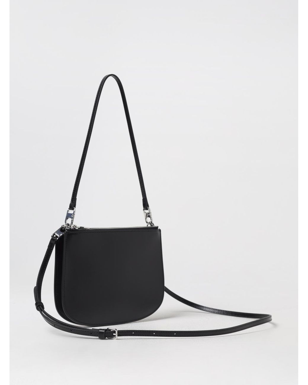 DIESEL White 1Dr Twin Double-Pocket Leather Shoulder Bag