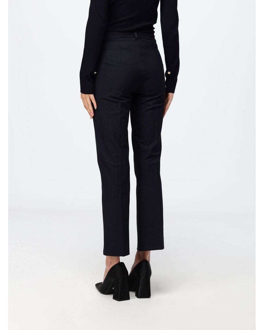 Max Mara Black Skinny Fit Stretch Cotton-Blend Trousers With Mid-Rise Waist