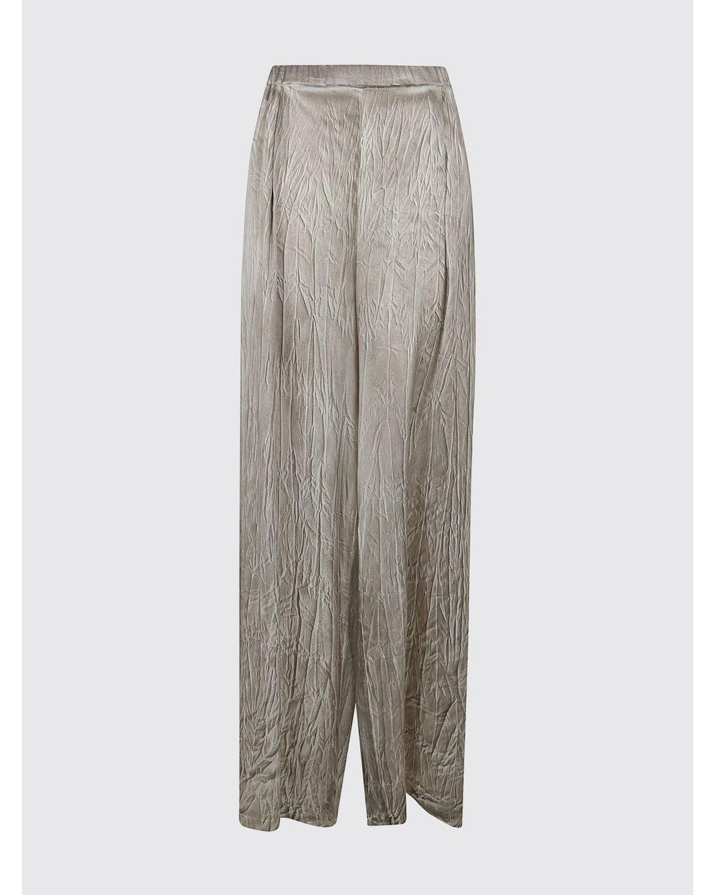 Avant Toi Gray Stretch Silk Palazzo Trousers