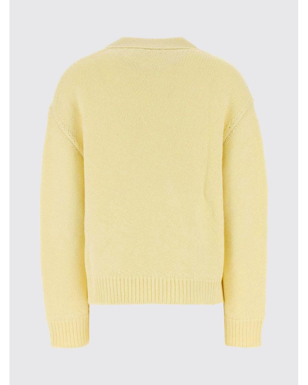 Jil Sander Natural Wool And Cashmere V-Neck Cardigan With Buttons