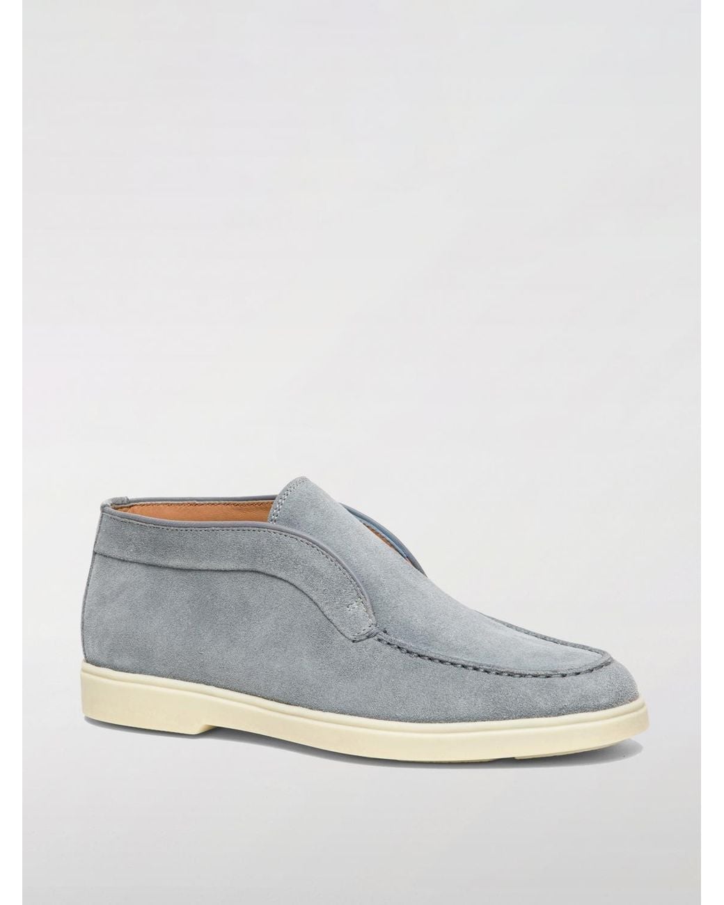 Santoni Blue Flat Ankle Boots