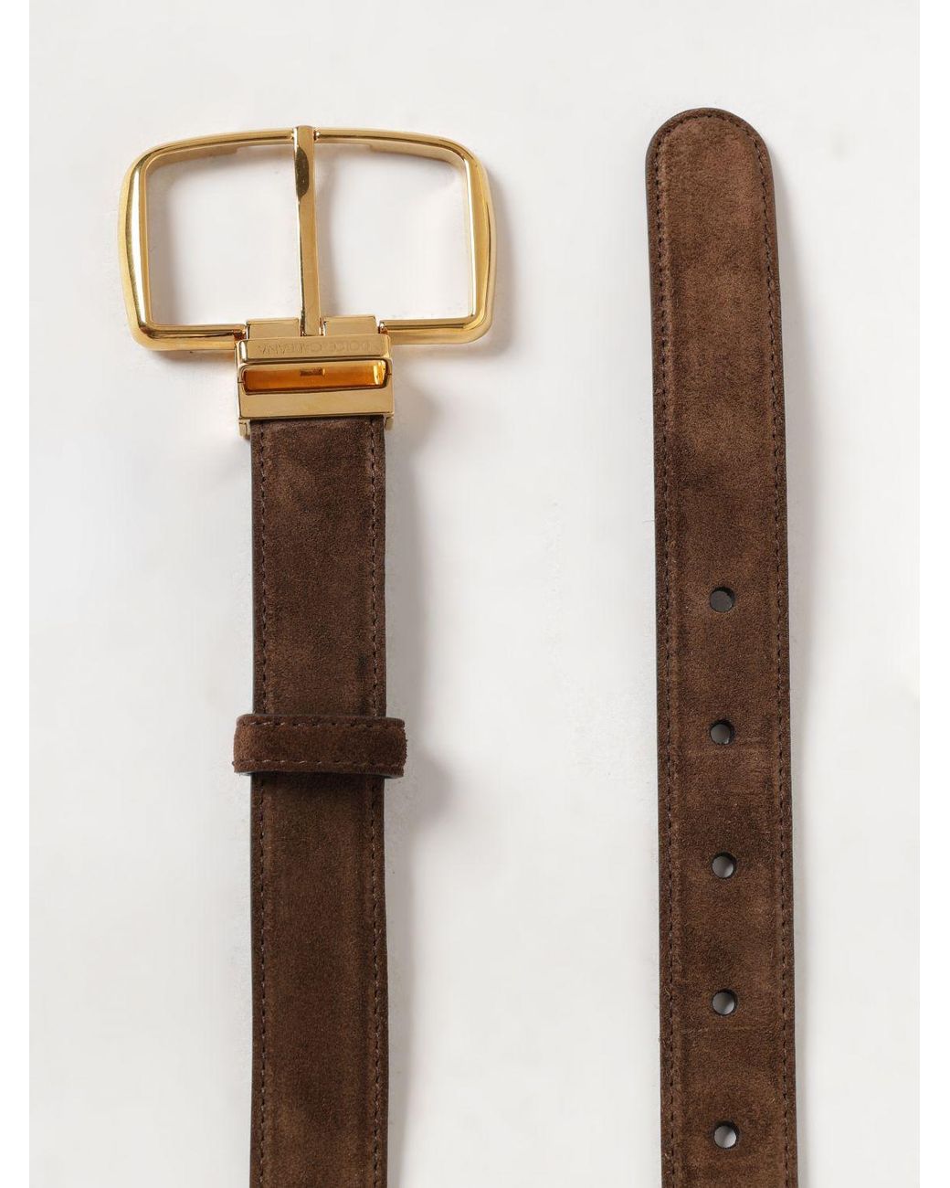 Dolce & Gabbana White Dolce &Amp Gabbana Suede Calfskin Belt