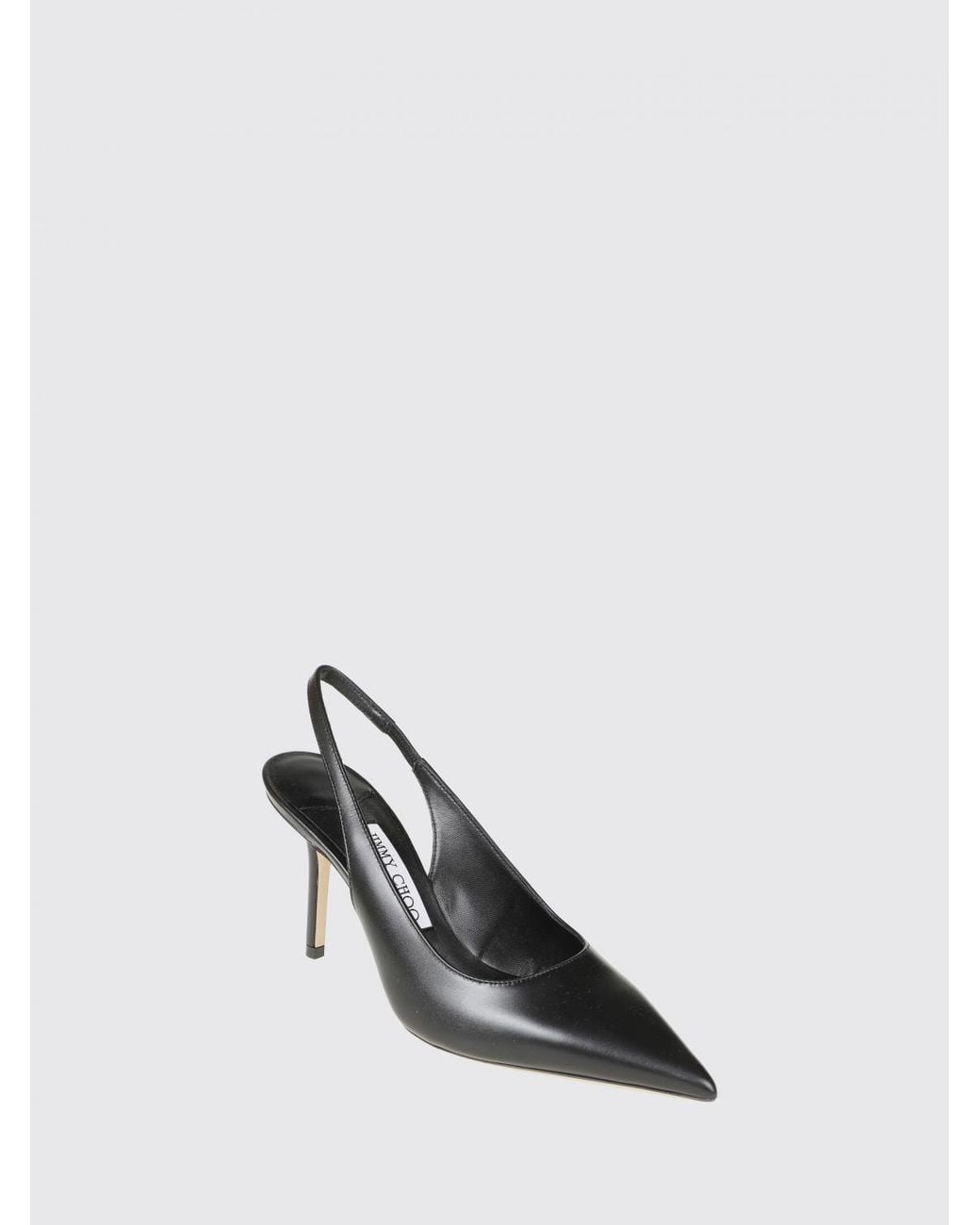 Jimmy Choo Black Love Calfskin Leather Slingback Pumps With Stiletto Heel